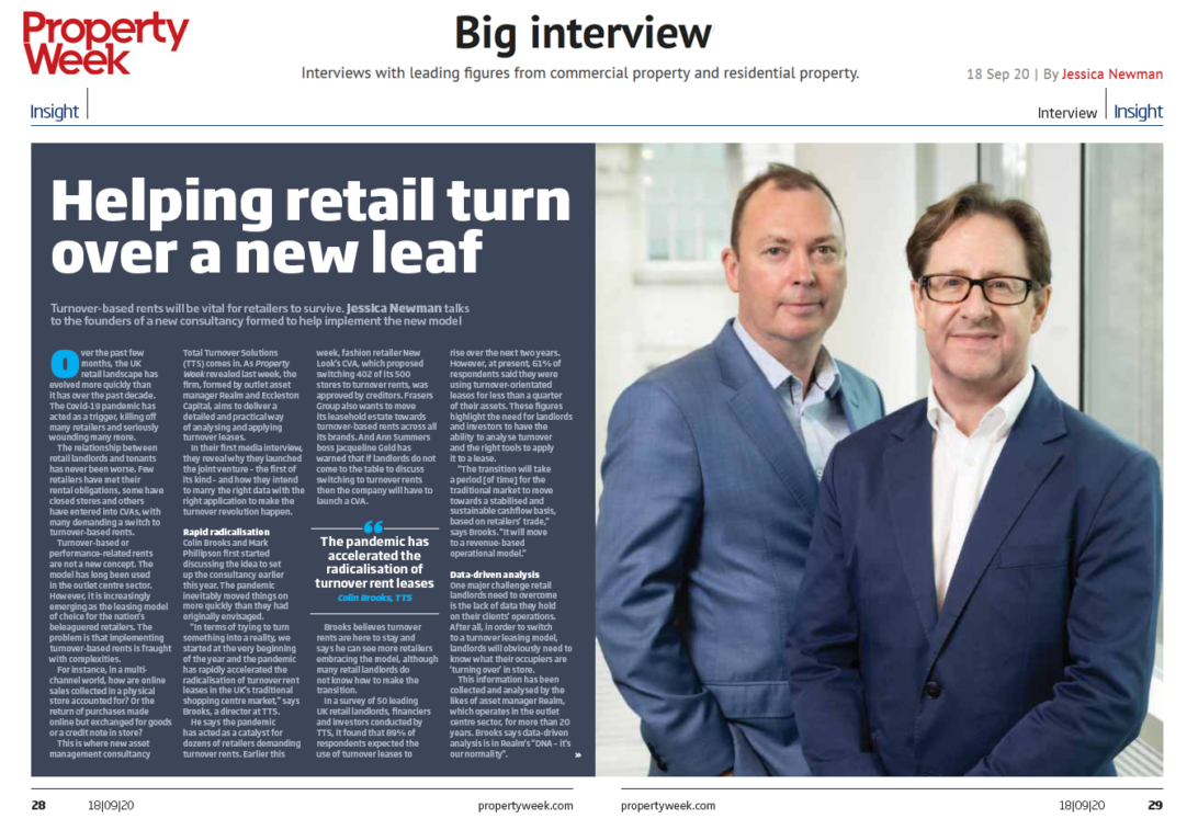 Total Turnover Solutions in Property Week big interview